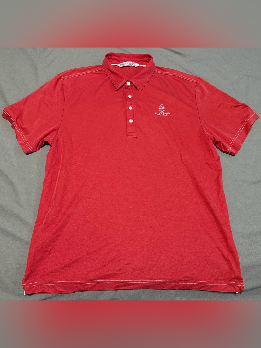 Travis Mathew Red Polo Shirt Golf Short Sleeve Silverado Napa Valley Men’s XL